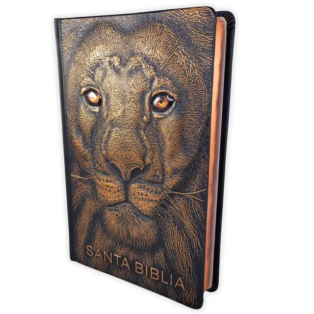 León de Judá RV1960 Bible, Soft Cover, 10.5pt Font, Red Jesus Words, Full-Color Images,Concordance, 10,000 Cross-References, Ideal Gift