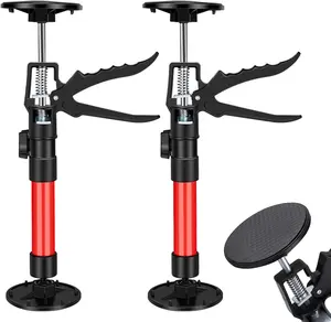 2Pack Adjustable Support Pole (Retractable from 12" to 24"), Cabinet Jacks for Installing Cabinets, Steel 3rd Hand Support System, Support Rod for Jacks Cargo Bars Drywalls, Supports up to 180 lbs