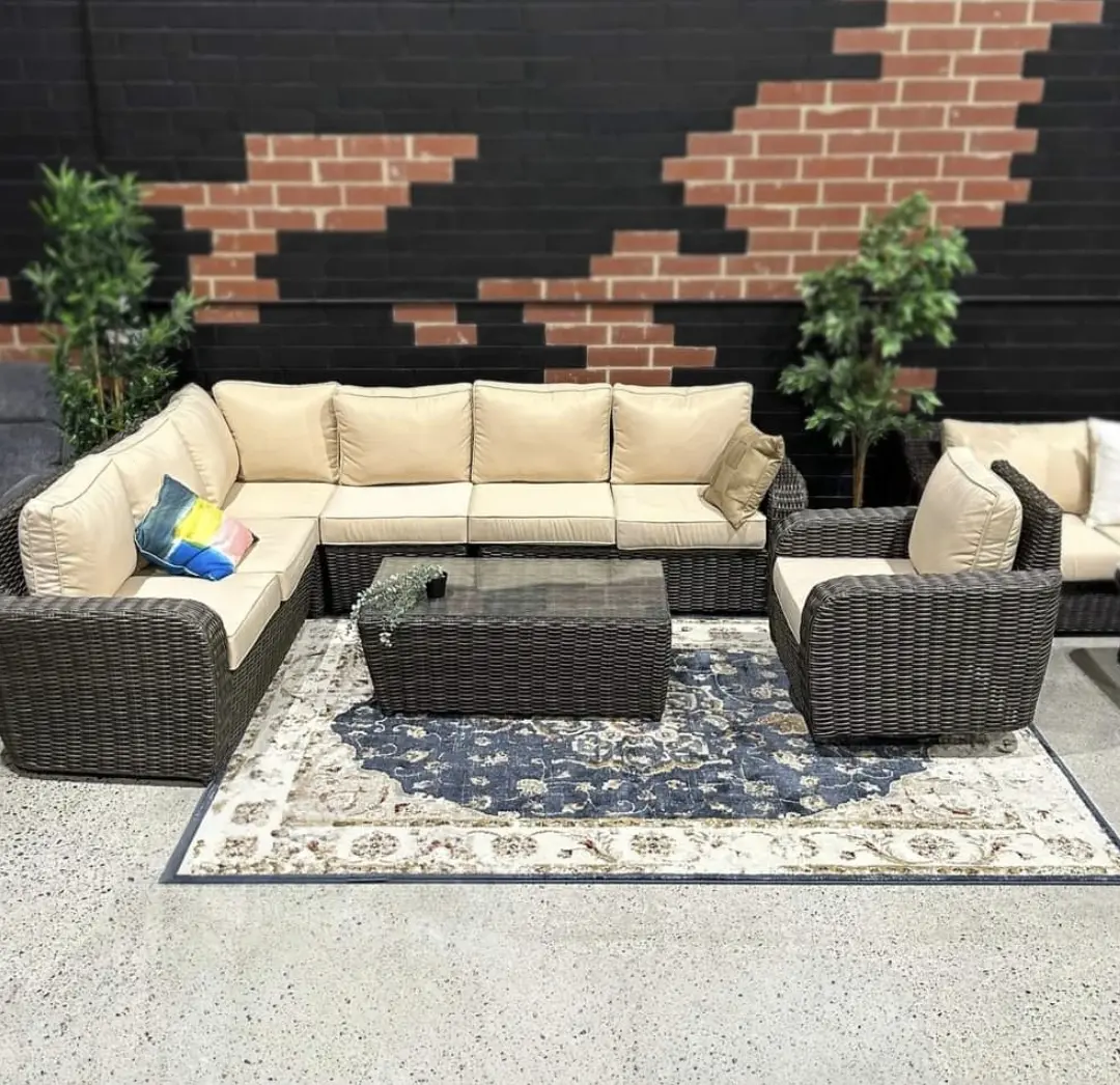 L-Shape Sofa + Coffee Table Outdoor Lounge Set