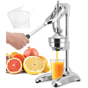 Commercial Manual Juicer, Hand Press Citrus Juicer Extractor with 2 Reusable Fruit Bags, Easy To , Fruit Squeezer Juicer Machine for Pomegranate Orange Lime Lemon