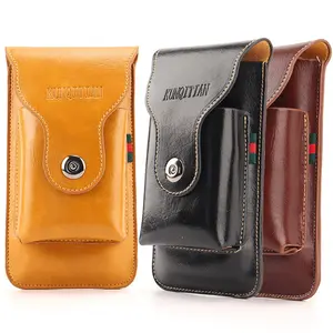 Leather Flip Waist Bag Phone Pouch For Doogee V20 N40 X95 X96 Pro X93 V10 Y7 Plus X80 X11 Belt Clip Holster Wallet Phone Case