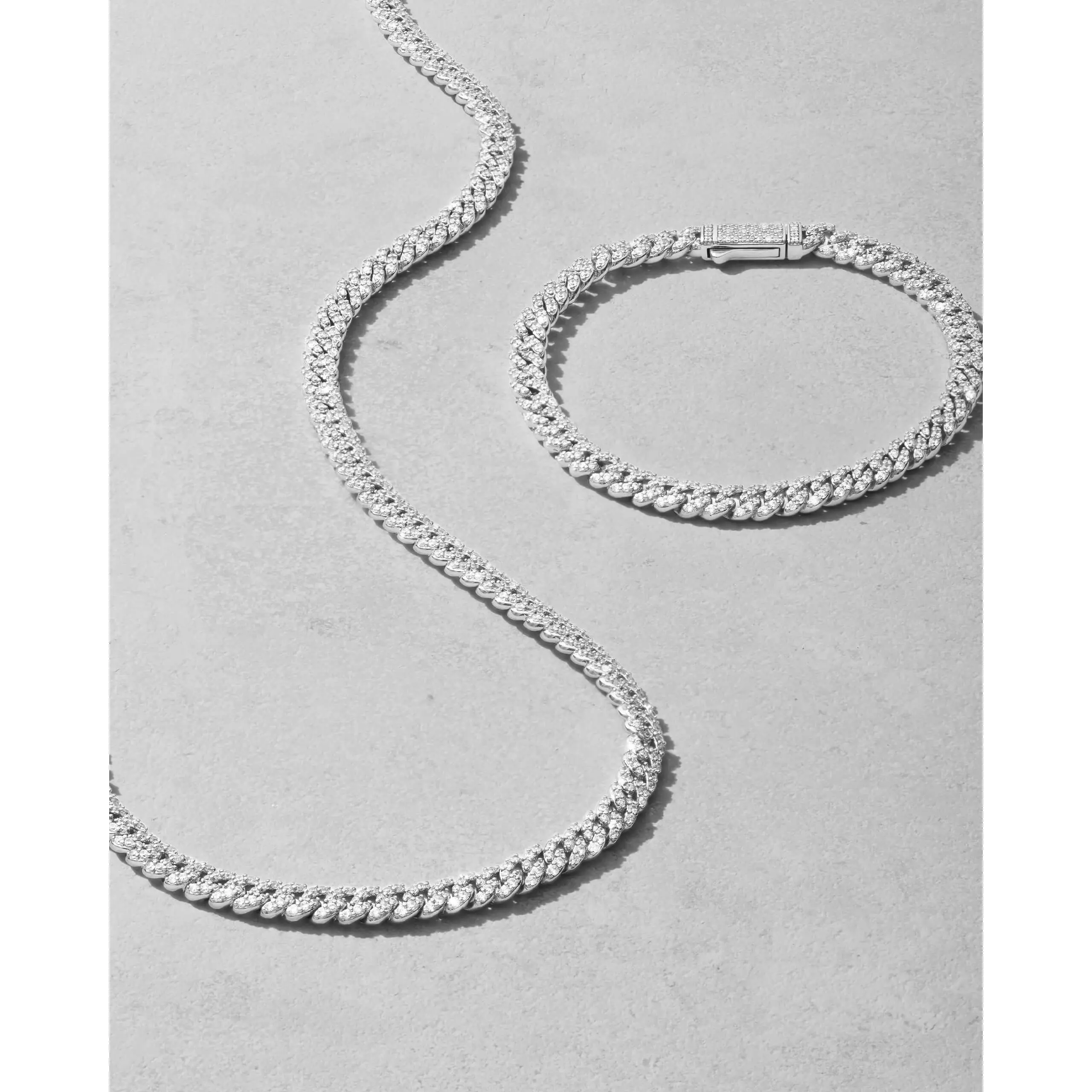 JAXXON Iced Out Cuban Link Chain 5mm - Silver - Rhodium Bonded for