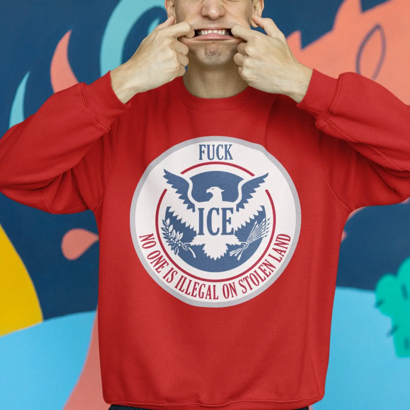 Front Fuck ICE Shirt, No One Is Illegal On Stolen Land Hoodie, Native American Tee