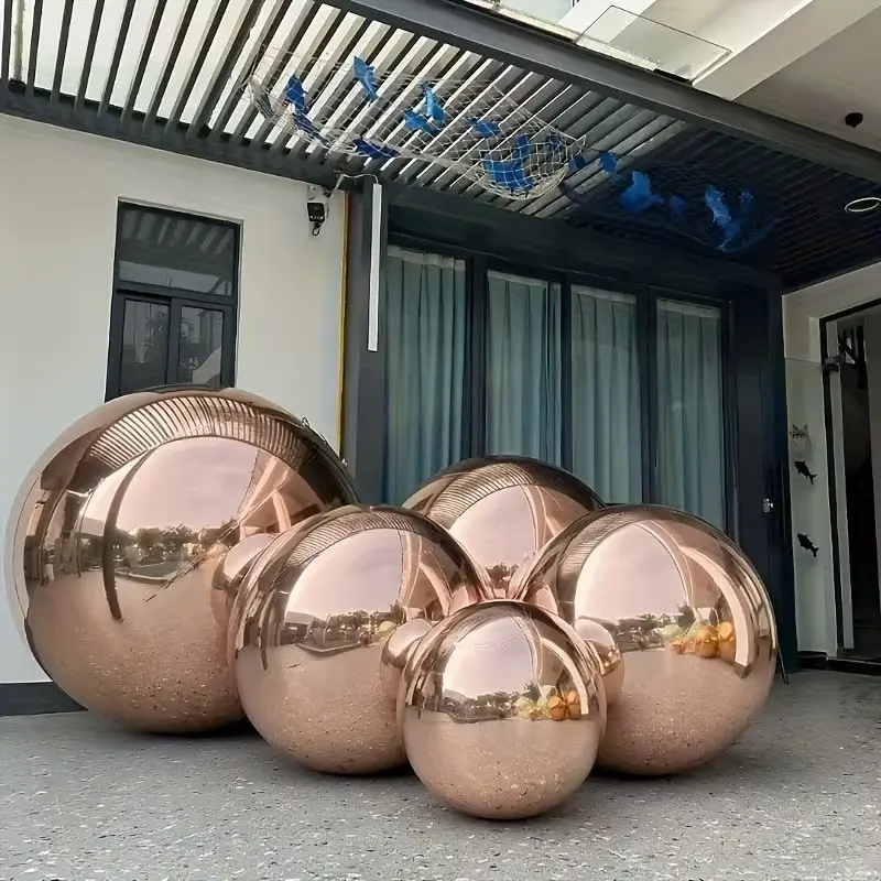 Rose Inflatable Mirror Reflective Aluminum Foil Balloons, Reusable Disco Balls for Parties, Weddings, Events, Decoration, Self-Sealing Design, Balloon Party Supplies, Party Balloons Decorations