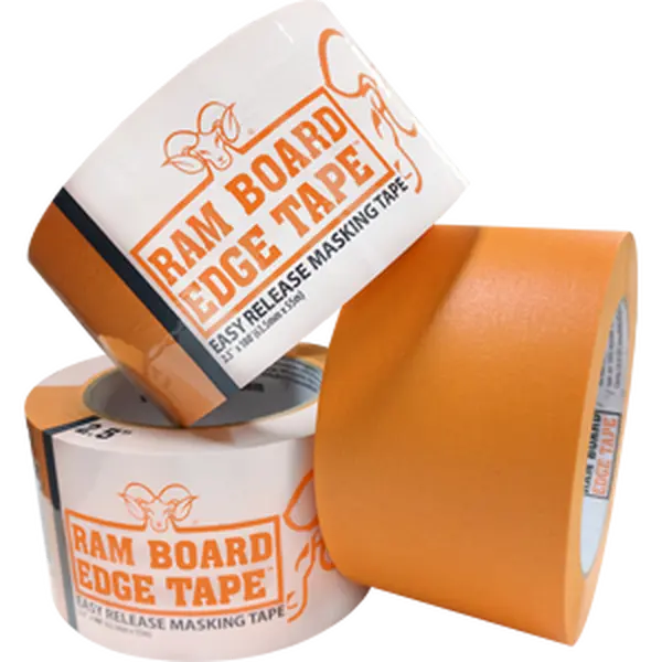 Ram Board 212 MAIN Self-Adhesive Edge Tape (Model 853453003230, RBET2.5-180) - 2.5x180ft Easy-Release Floor Masking Tape for Home Improvement, 180 Feet