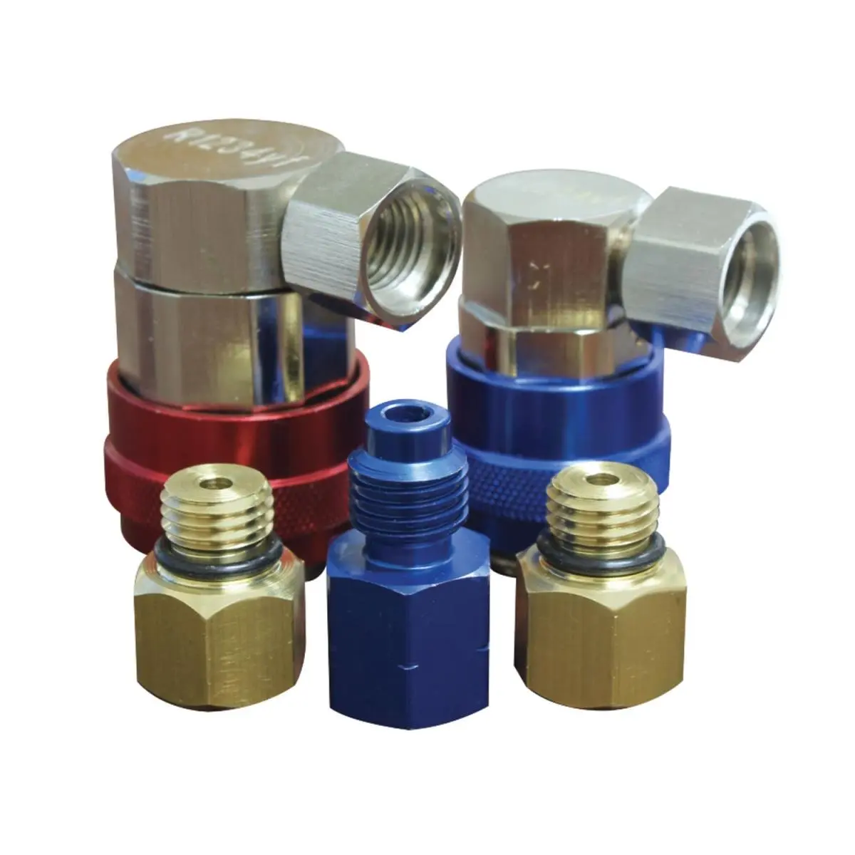 ATD Tools ATD-3668 Economy Threaded Quick Coupler Set, Male Adapter Pipes & Pipe Fittings Accessories, 1/2 Acme-M x 1/2 Acme-F LH Thread Component, 12mm & 17mm Compatible, (2) 12mm-M x 14mm-F R1234yf Component for R134a-R1234yf High Side Systems