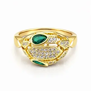 Elegant  Statement  Ring Gold Plated with Sparkling Stones for Women's Fashion Jewelry cod Ring6463