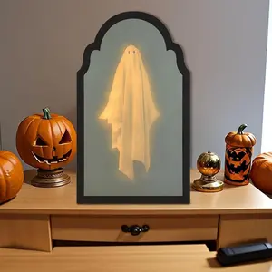 Ghost Mirror Hologram, Marthuasteware Ghost Mirror, 2025 Halloween Ghost Mirrors Hologram, Indoor Halloween Decorations, Suitable for Bedroom Kitchen and Fireplace Decor Spooky