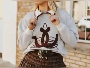 Gotta Hold Horseshoe Curvy Knit Sweater