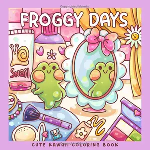 Froggy Days: A Kawaii Frog Coloring Book for Kids and Adults: Adorable Frog Adventures in Relaxing, Cute, and Fun Coloring Pages for All Ages