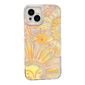 Boho Sun Feather Yarn Phone Case for iPhone 16 Pro Max 15 Plus 14 13 12