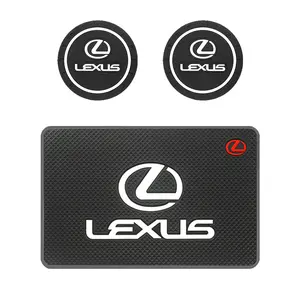 Lexus Car Rubber Cup Holder Mat, Anti-Slip Center Console Water Bottle Pad, Fits F Sport Es300 Rx300 Rx330 Rx350 Is200 Is250 Is300 Gs300 Nx300
