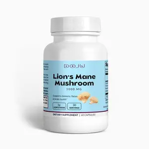 DOJU Lion's Mane Mushroom 1g - 60 Capsules | Supports Memory Focus & Brain Health | Nootropic Supplement