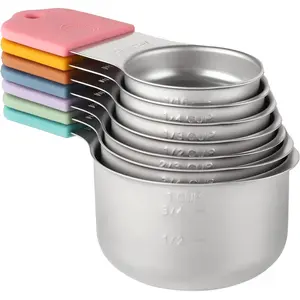 Measuring Cups Set of 7 Stainless Steel Heavy Duty Measuring Cups for Dry & Liquid Ingredients (color)