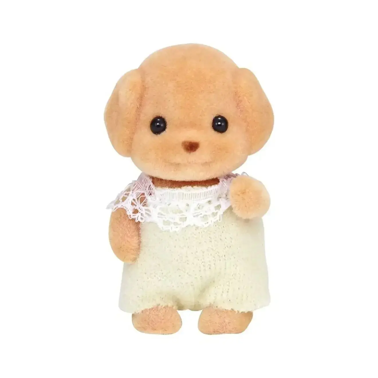 Sylvanian Families Poodle Baby Flocked Figure, Cute Dog Doll for Display, Collectible Animal Toy, Pretend play figures