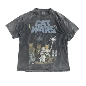 Vintage Cat Wars Funny 90s Graphic Shirt, Retro Space Cat Comfort Colors Tee, Funny Cat Warrior Shirt, Cat Lovers Gift, Sci-fi Top, Nerdy Cat Tee
