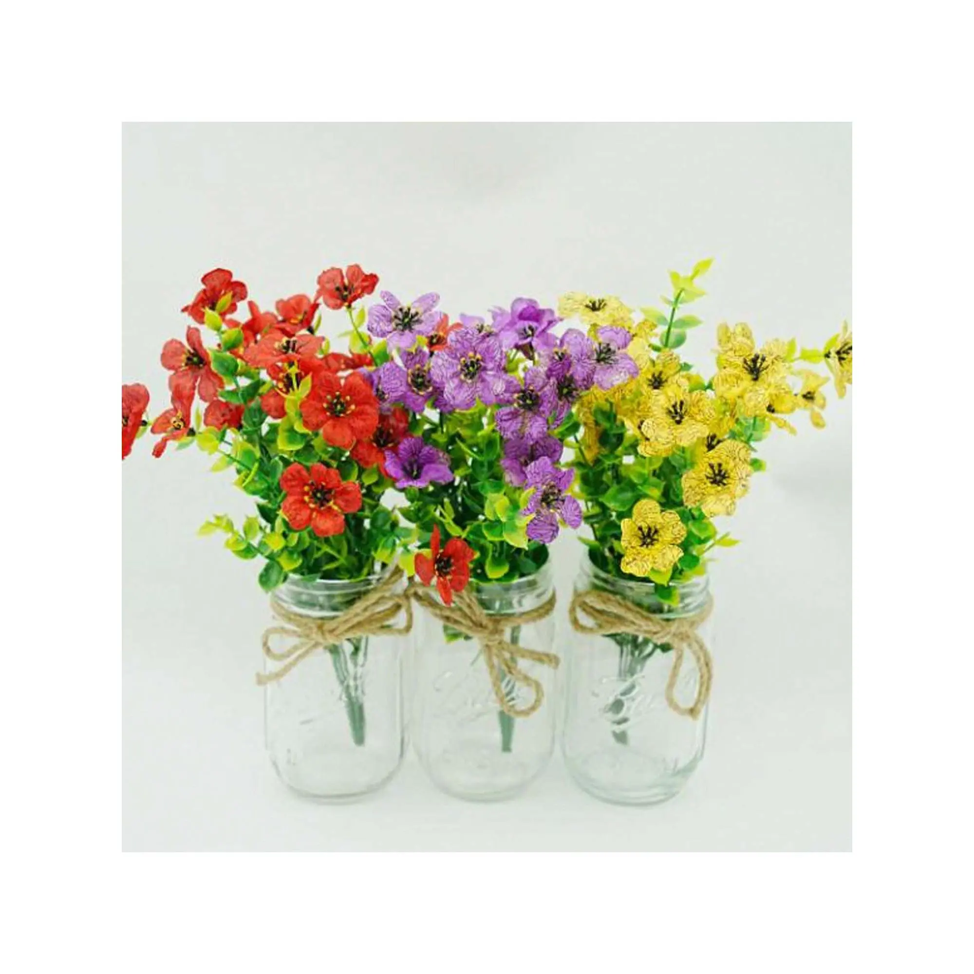 Jar Lights Table Centerpiece Decoration 6-Piece Set Silk Cloth Glass Mason Jar Desktop Decoration Jar Colorful Daisy 6 Pcs Painted Mason Jars Colored Painted Mason Jars Decorative Mason Jars Centerpiece For Table Glass Decor