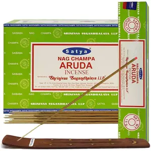 Aruda Incense Sticks and Incense Stick Holder Bundle Insence Insense Satya Incense TRUMIRI