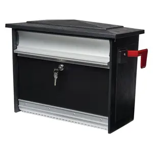 Gibraltar Mailboxes 5069612 Mailsafe Contemporary Aluminum Wall Mount Locking Mailbox, Black