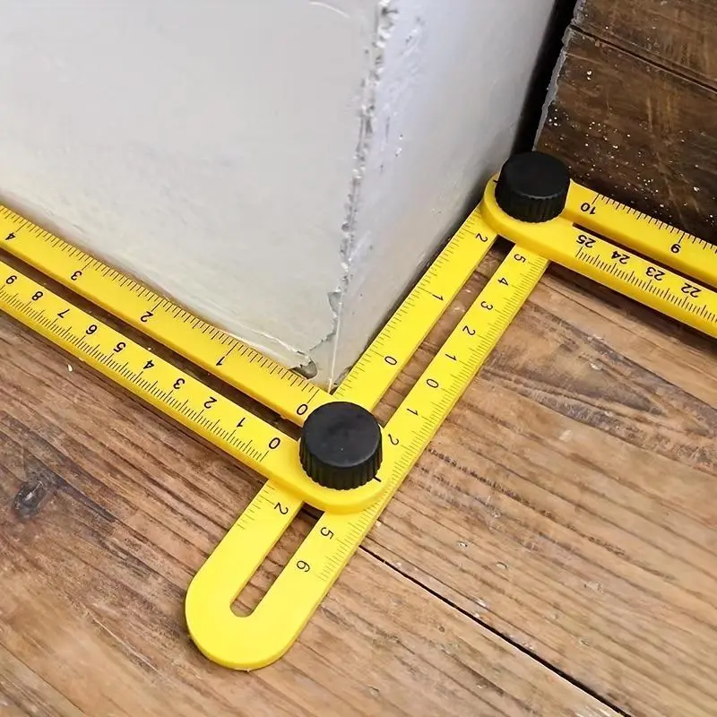 4-fold Ruler, Versatile & Portable Plastic Measurement Tool, Measuring Tools for Layout, Woodworking, and Flooring