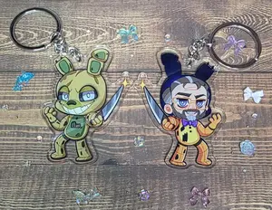 Acrylic Keychain SpringTrap William Afton Five Nights at Freddys Double sided 2.7 in double boarded steel keyring topper
