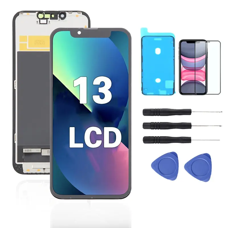 For iPhone 13 Screen Replacement 6.1-inch LCD Display  with Repair Tools, Waterproof Tape, Screen Protector, and True Tone for A2633 A2482 A2631 A2634 A2635