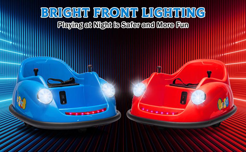 【GARVEE】Ride On Electric Bumper Car for Toddlers and Youngsters, 12V Battery Powered with Parent Remote Control, LED Lights, 2-Speed Modes, 360° Spin Feature, ASTM Certified for Safety