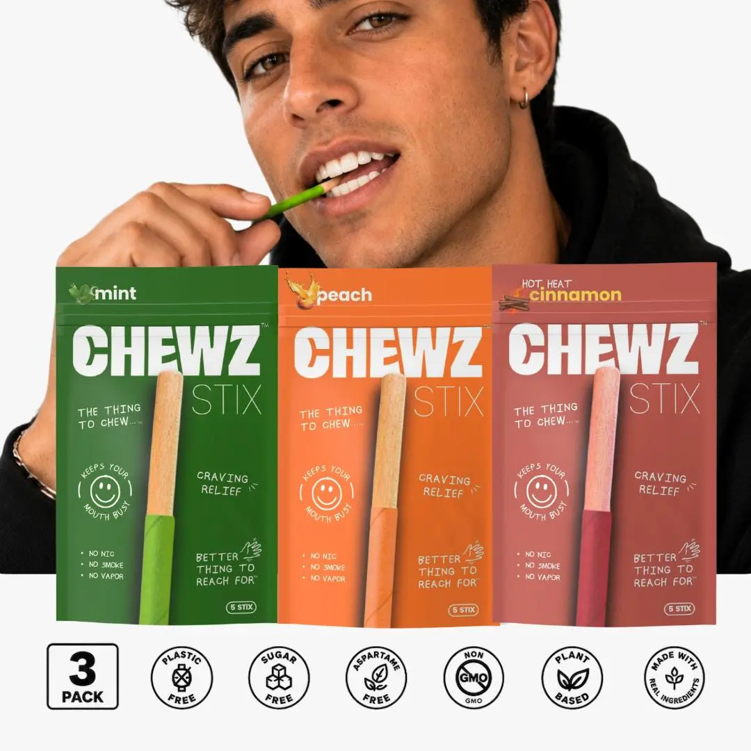 CHEWZ Chewable Stix — Flavored Birchwood Fidget Tool, Variety Pack | Sugar Free, Non-Electronic