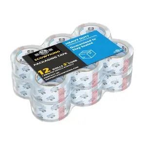 Heavy Duty Packing Tape Refills 12 Pack, 2.7 Mil Clear Packaging Tape, 1.88" × 68 Yards, Compatible with Standard Tape Dispenser, No Residue Quiet Unwind for Moving Shipping Sealing Boxes