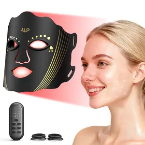 AIUO Facial Red Light Therapy Device, Rechargeable Remote-Controlled LED Light Therapy Mask, Home-Use LED Facial Light Therapy Mask, Comfortable Red Light Beauty Instrument, Recommended as a Christmas Gift
