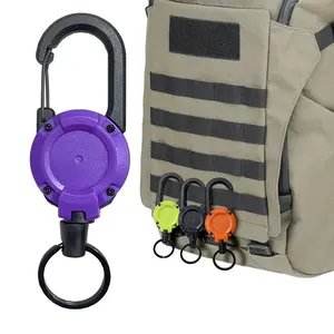 10pcs Tactical Retractable Keychain U-Shape Heavy Duty Badge Reel for Backpack Belt Clip 26 Inch Steel Wire Cord Key Holder for Outdoors Hiking Camping Men EDC Gear Minimalist Black Orange Green Purple