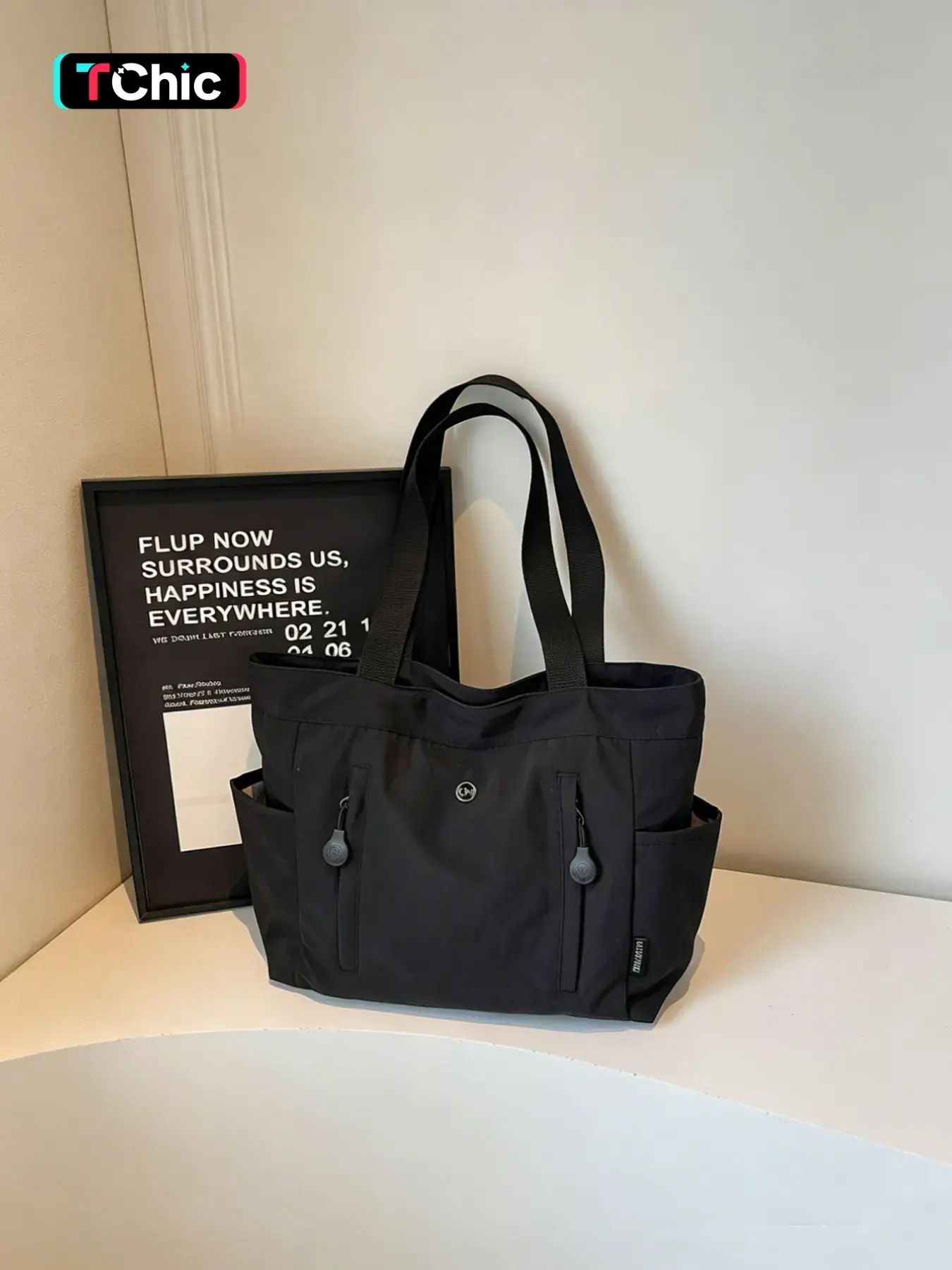 Large-Capacity Soft Multifunctional Commuter Tote Bag, Comfortable Lightweight Spacious Waterproof Nylon Shoulder Bag, Fits 15-Inch Laptops, Multiple Side Pockets, Suitable for Daily Use, Everyday Tote