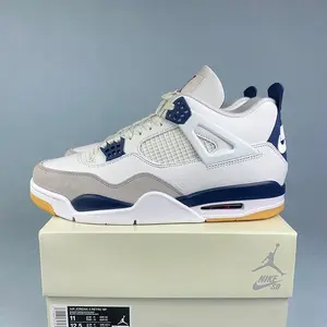 Navy blue fashionable classic sports shoes, outdoor running shoes, comfortable basketball shoes