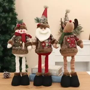 Christmas Extendable Santa Claus Snowman Doll Window Display, Holiday Decoration Figurine, Festive Home Decor, Cute Christmas Ornament, Ornaments Decor