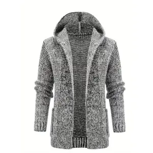 Men's Knit Hooded Cardigan Stylish Sweater Coat Plus Size For Spring Fall Winter Men's Clothing Cozy Comfortable Perfect Gift for Men EY44910 Knitwear Long Sleeve