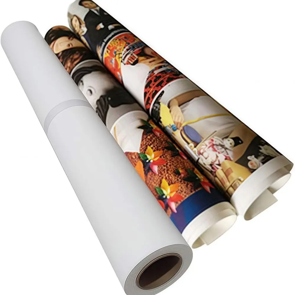 255 Polyester Canvas Roll 13inchx 40ft Waterproof Matte Inkjet Canvas for Decorative Painting Advertising and Wide Format Inkjet Printing 13inchx40ft