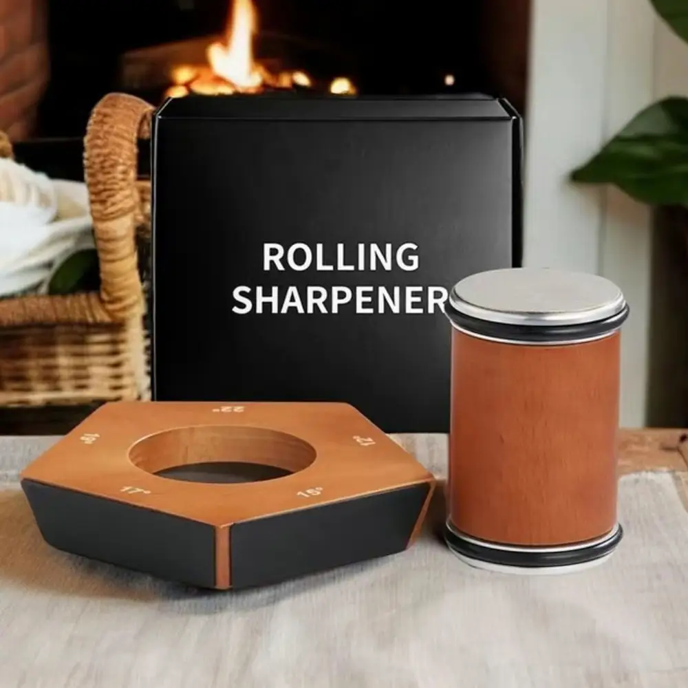 Knife Sharpener Tool Rolling Knife Sharpener Kit, Diamond, Ceramic Disc Sharpeners Are Used, 15°&20° Magnetic Inclination Angles Making Sharpening Eas
