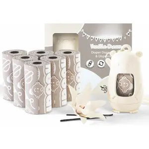 Disposable Diaper Bags Dispenser COMBO PACK | 105 VANILLA SCENTED  Poop Bags TOTAL | Dirty Diaper Trash Bags | Diaper Bags Disposable (VANILLA DREAM)