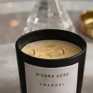 D'Yana Luxe Channel Candle - Elegant Black Container with Luxurious Scent - Perfect for Home Decor and Relaxation