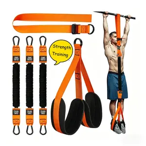 2 Foots Pull Up Assistance Bands  Adjustable Weight Size with Fabric Feet Knee Rest Resistance Bands for Ｗorking Out Strength Training Home Gym