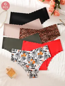 6 Pack Seamless No Show Shell Shape Women's Underwear, Comfortable Breathable Hipster Panties, Daily Wear for All Seasons, Seamless Breathable Design