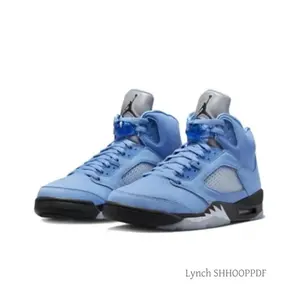 Retro college blue colorway, blue and silver color scheme, casual, sporty, versatile, durable and comfortable basketball shoes