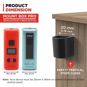 Vertical Mount Box Kodo Pro | Adhesive Grip Holder for Square Devices