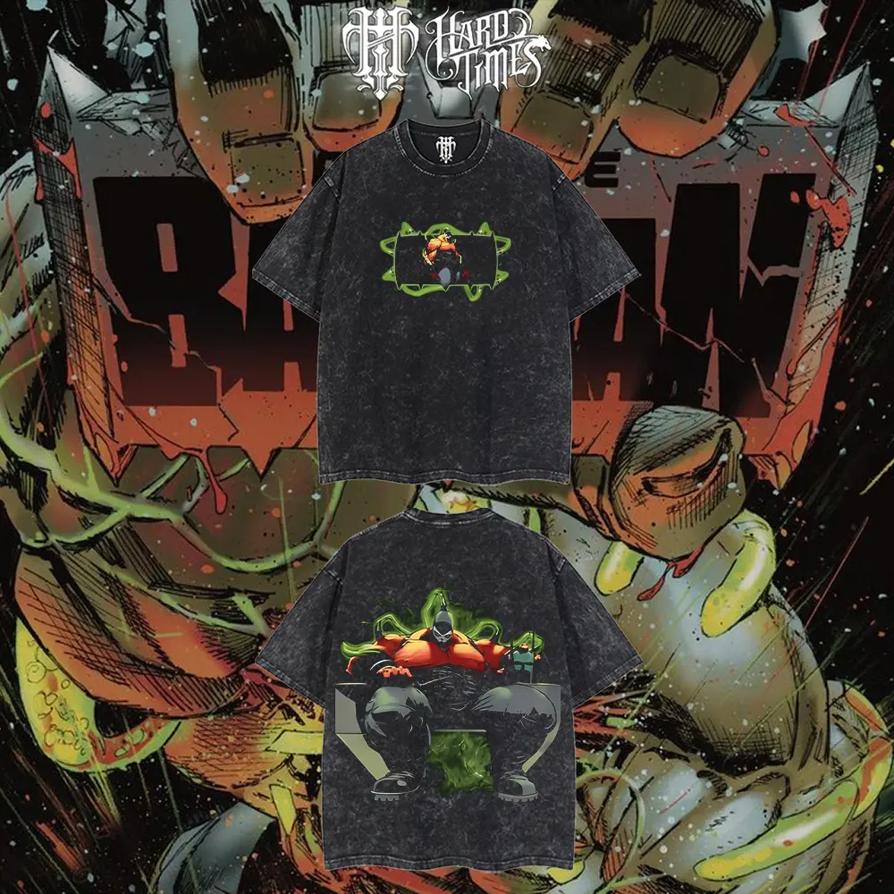 HardTimesClothing - Absolute Bane Gothic Graphic T Shirt, Retro Vintage Black washed Tee, Dark Streetwear Shirt, Superhero Comic Style Graphic Top, Unisex Casual Short Sleeve Shirt, Oversized Urban Fashion Tee, Gift for Men, Gift for Women