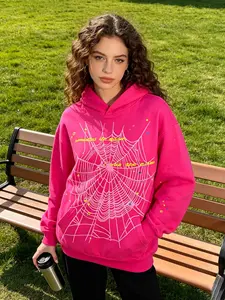 Men's Unisex Spider & Slime Print Short-Sleeve Hoodie, Casual Pullover Sweater Top for Jeans Pairing (Menswear)