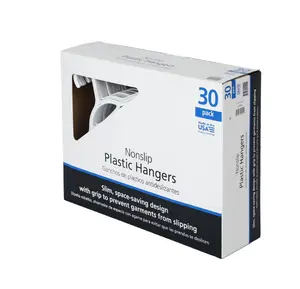 Non-Slip Clothing Hangers 30 Pack White Durable Plastic TPE Strips Slim Space-Saving Design with Grip to Prevent Slipping