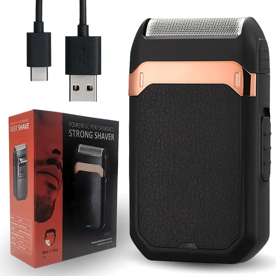 Men's Fashionable Electric Shaver, Cordless Shaver, Rechargeable USB Razor with Cleaning Brush, Portable Travel Shaver, New Condition, 600mah Battery, Rechargeable Shaver Machine, Shaving Machine