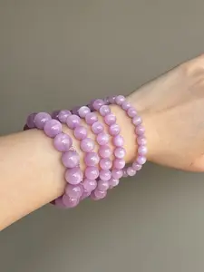 Lavender Kunzite Crystal Bracelet High Quality AAA Natural Healing Energy for Heart Chakra Perfect Valentine's Day Gift