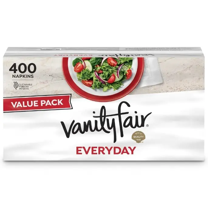 Vanity Fair Everyday Paper Napkins, 400 Count White Dinner Napkins