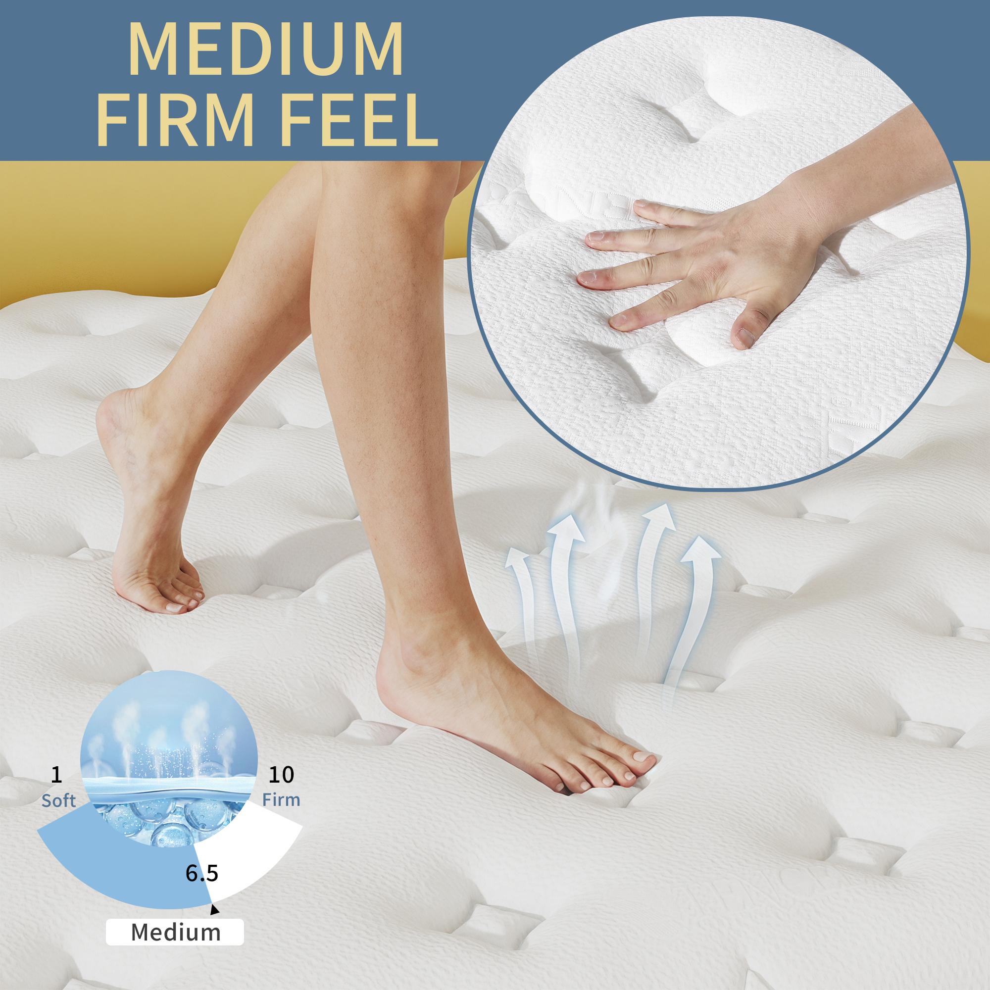 CHEHOON Twin Full Queen King Size Mattress in a Box 10/12/14 Inch Hybrid Mattresses Fiberglass-free Gel Memory Foam & Zoned Support Springs Pressure Relief Breathable Fabric Motion Isolation CertiPUR-US & OEKO-TEX